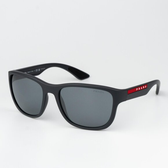 Prada Linea Rossa Women ACTIVE Sunglasses Grey Rubber Mirror Black Square PS01US - Picture 1 of 10
